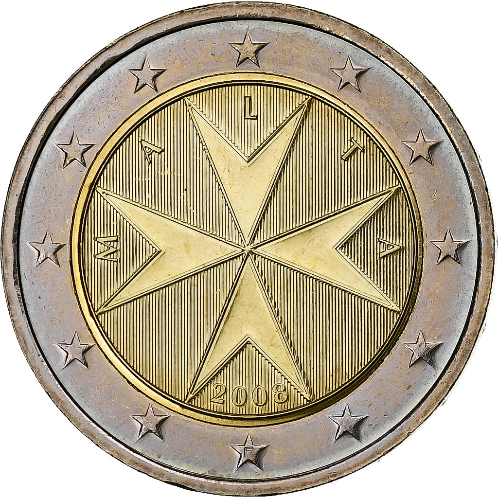 Malta, 2 Euro, 2008, Paris, Bimetálico, MS(63), KM:132