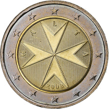 Malta, 2 Euro, 2008, Paris, Bimetálico, MS(63), KM:132
