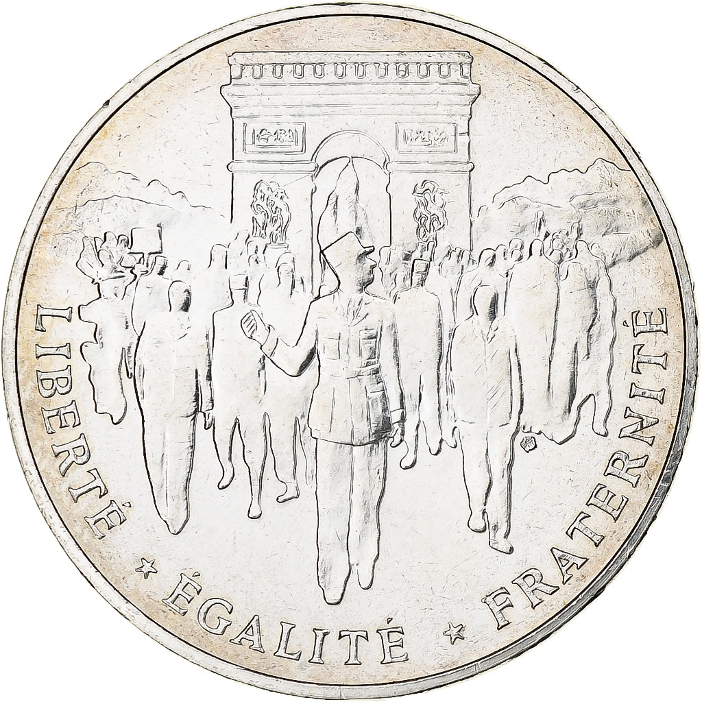 France, 100 Francs, Libération de Paris, 1994, Silver, AU(55-58), Gadoury:935