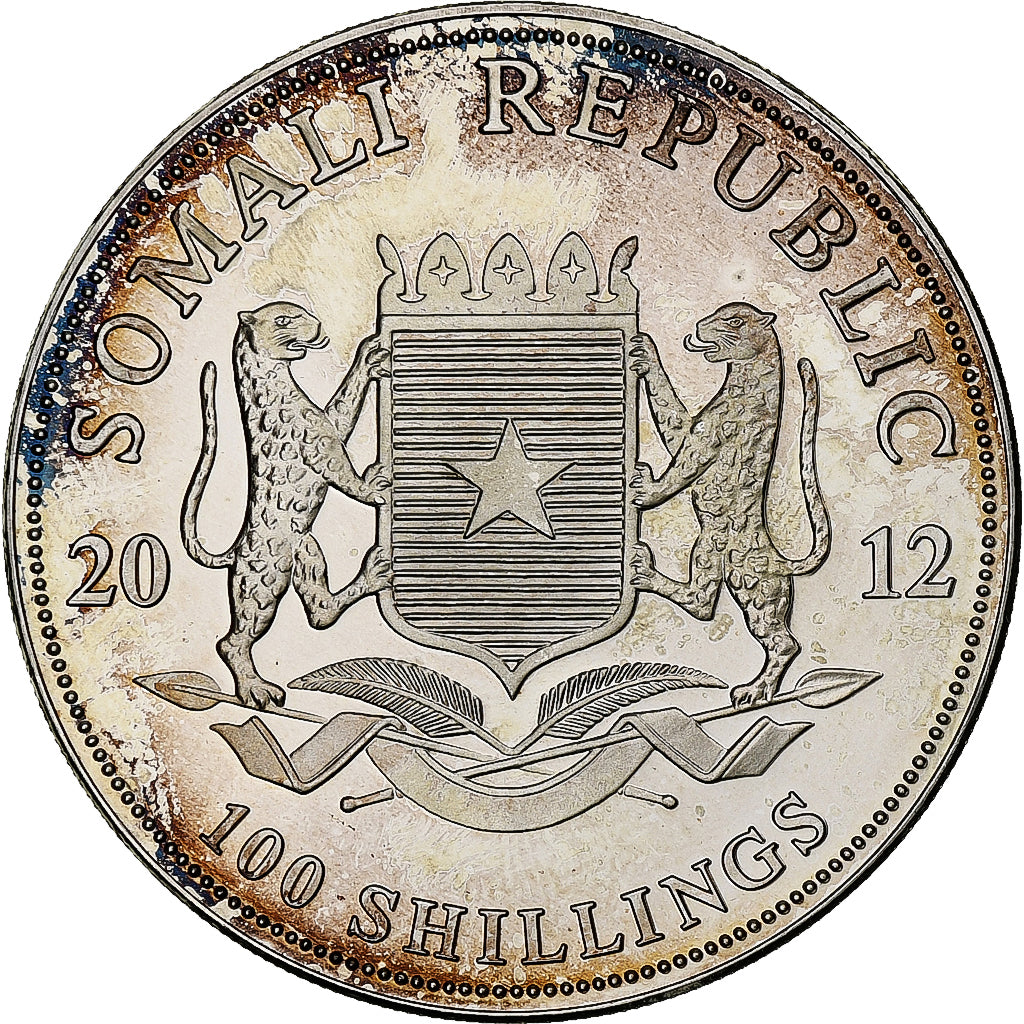 Somália, 100 Shillings, 2012, 1 Oz, Prata, MS(63)