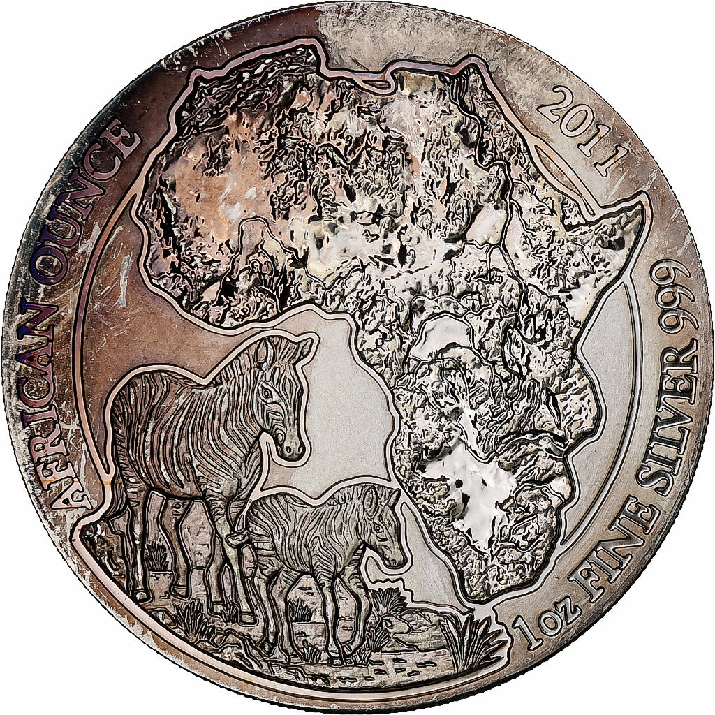 Ruanda, 50 Francs, Zebra, 2011, PP, Silber, VZ+, KM:39