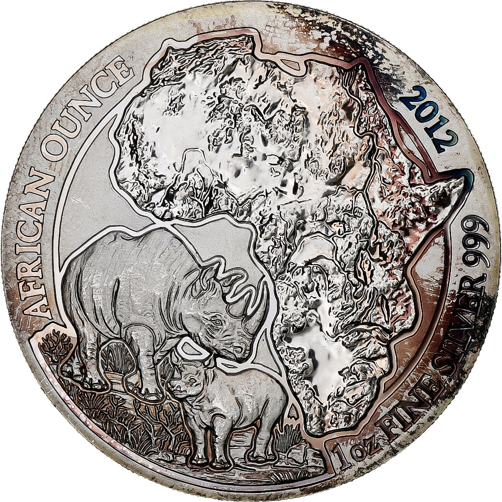 Ruanda, 50 Francs, Rhinocéros, 2012, PP, Silber, VZ+, KM:37