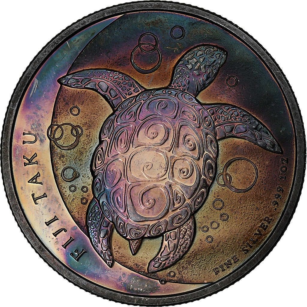 Fiji, Elizabeth II, 2 Dollars, Tortue, 2013, 1 Oz, Silver, MS(65-70)