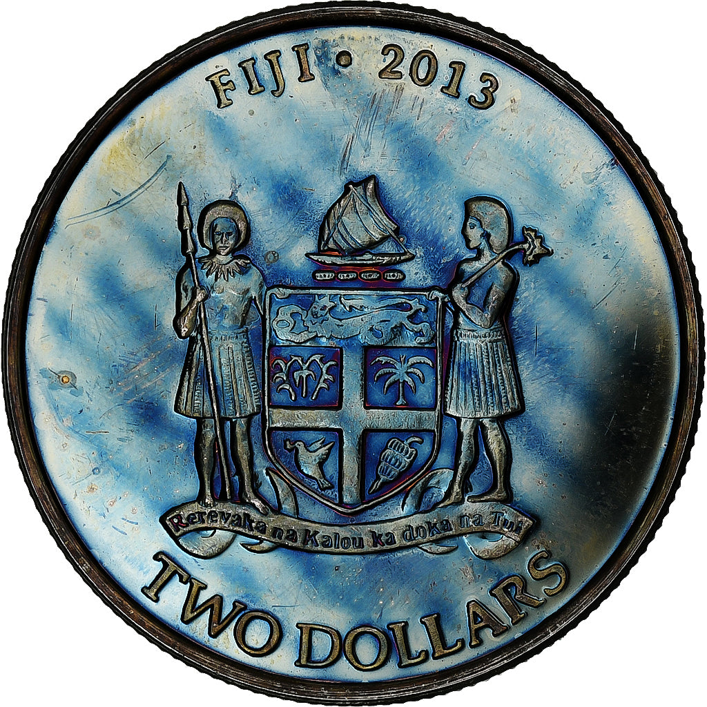 Fiji, Elizabeth II, 2 Dollars, Tortue, 2013, 1 Oz, Silver, MS(65-70)