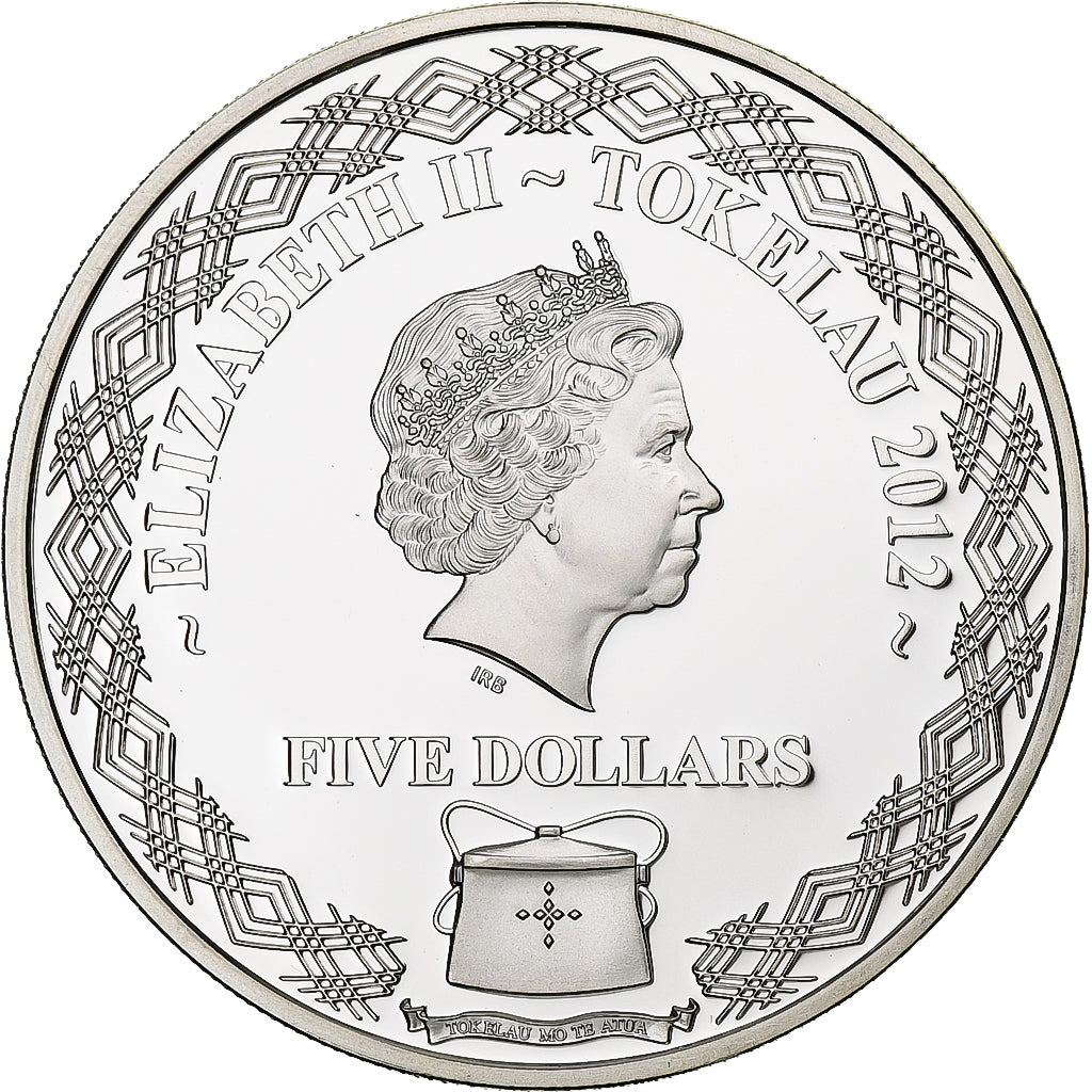 Tokelau, Elizabeth II, 5 Dollars, Papillon, 2012, Proof 1.Oz, Silber, STGL