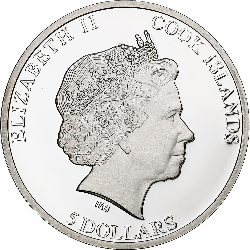 Islas Cook, Elizabeth II, 5 Dollars, Brigitte Bardot, 2013, 1 Oz, Proof, Plata