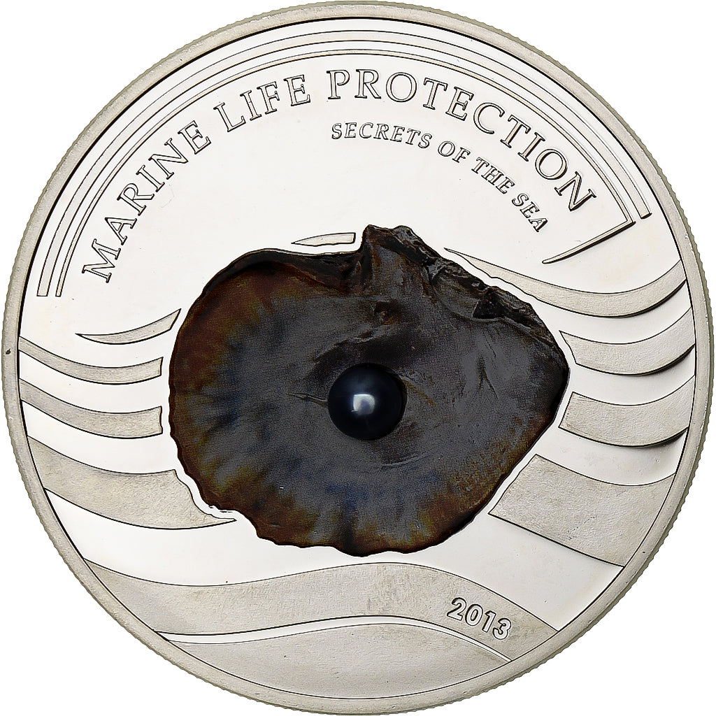 Palau, 5 Dollars, Pearl insert, 2013, Proof, Silver, MS(65-70)