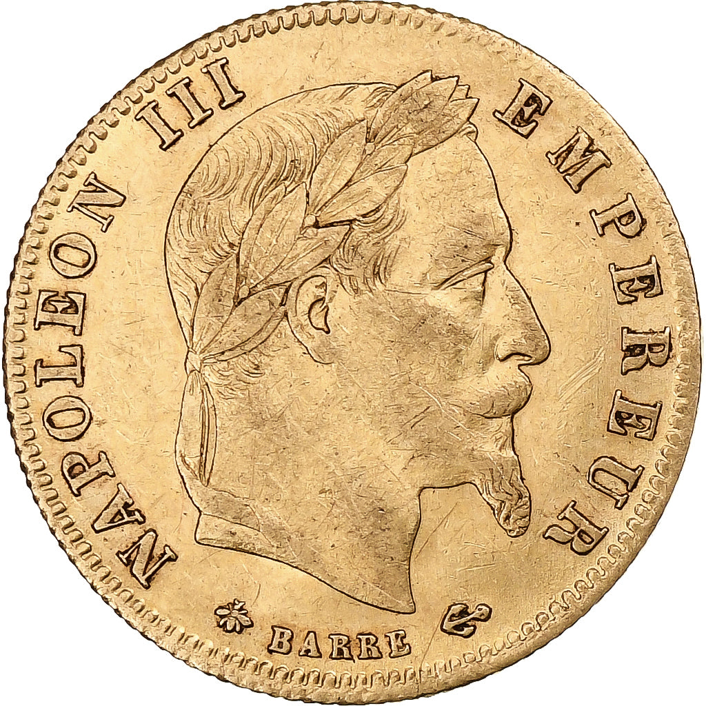Frankrijk, Napoleon III, 5 Francs, 1866, Paris, Goud, ZF, Gadoury:1002, KM:803.1