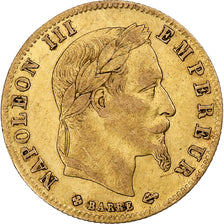 Frankrijk, Napoleon III, 5 Francs, 1867, Strasbourg, Goud, ZF, Gadoury:1002