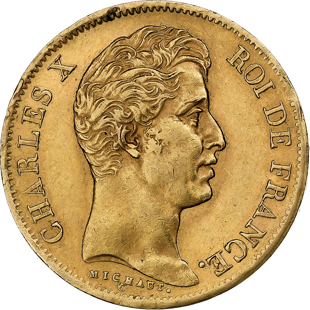 France, 40 Francs, Charles X, 1830, Paris, Gold, EF(40-45), Gadoury:1105
