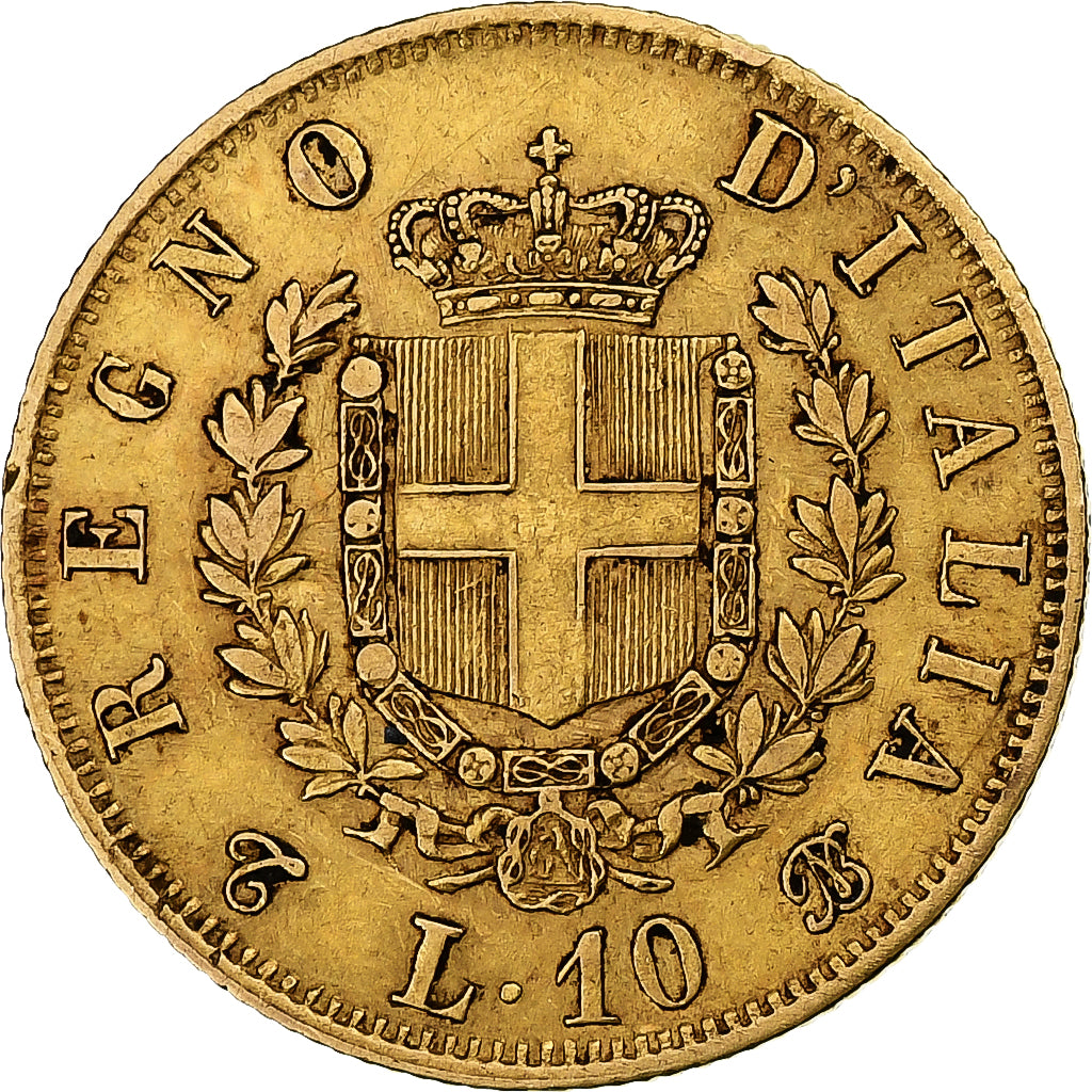 Italy, Vittorio Emanuele II, 10 Lire, 1863, Torino, Gold, EF(40-45), KM:9.3