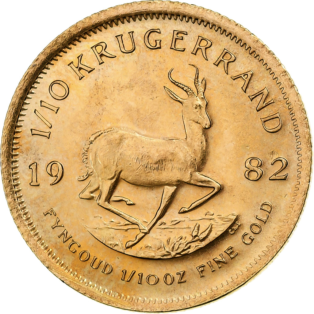 Afrique du Sud, 1/10 Krugerrand, 1982, 1/10 Once, Or, SUP, KM:105