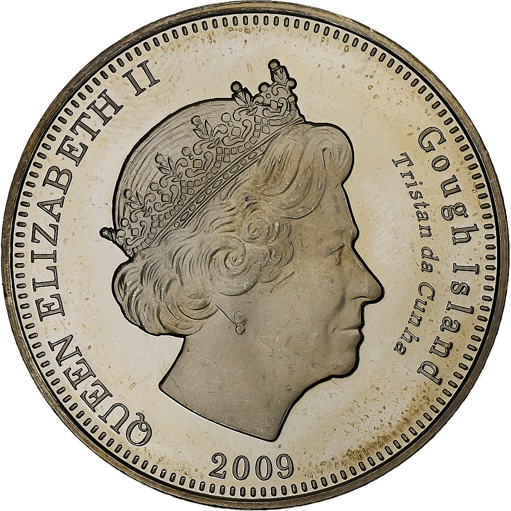 Tristan Da Cunha, Elizabeth II, Crown, 2009, Proof, Nickel, FDC