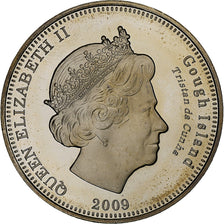 Tristan Da Cunha, Elizabeth II, Crown, 2009, Proof, Nickel, FDC