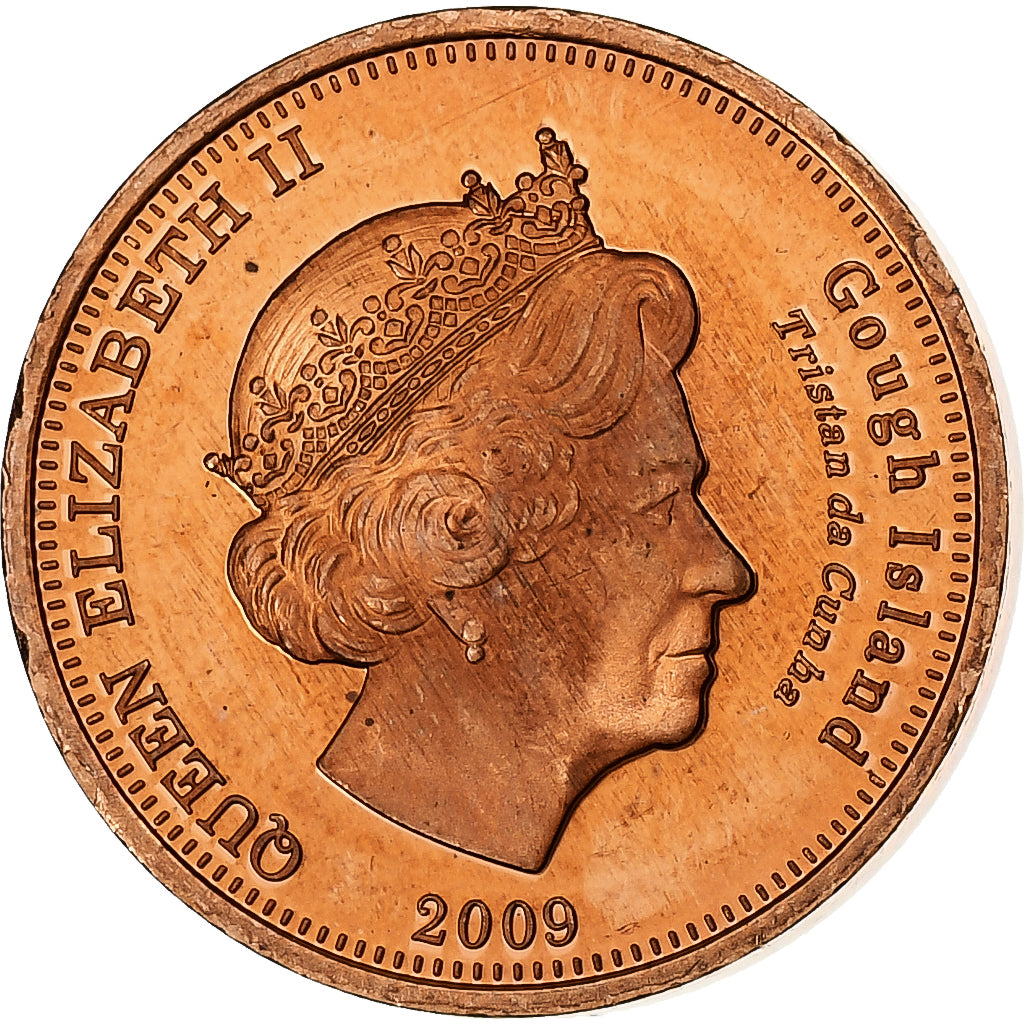 Tristan Da Cunha, Elizabeth II, 1/2 Penny, 2009, Proof, Koper, FDC