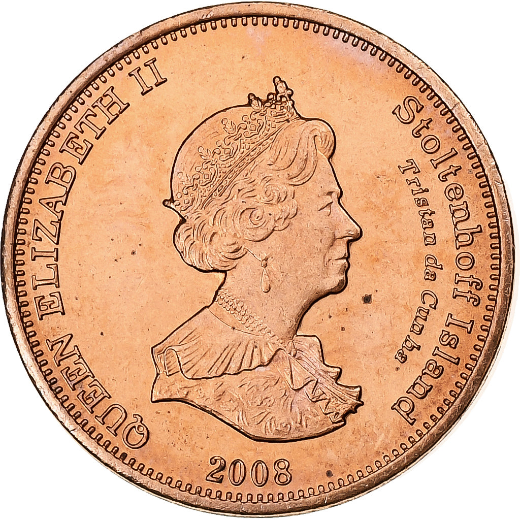 Tristan Da Cunha, Elizabeth II, Penny, 2008, Proof, Koper, FDC, KM:28