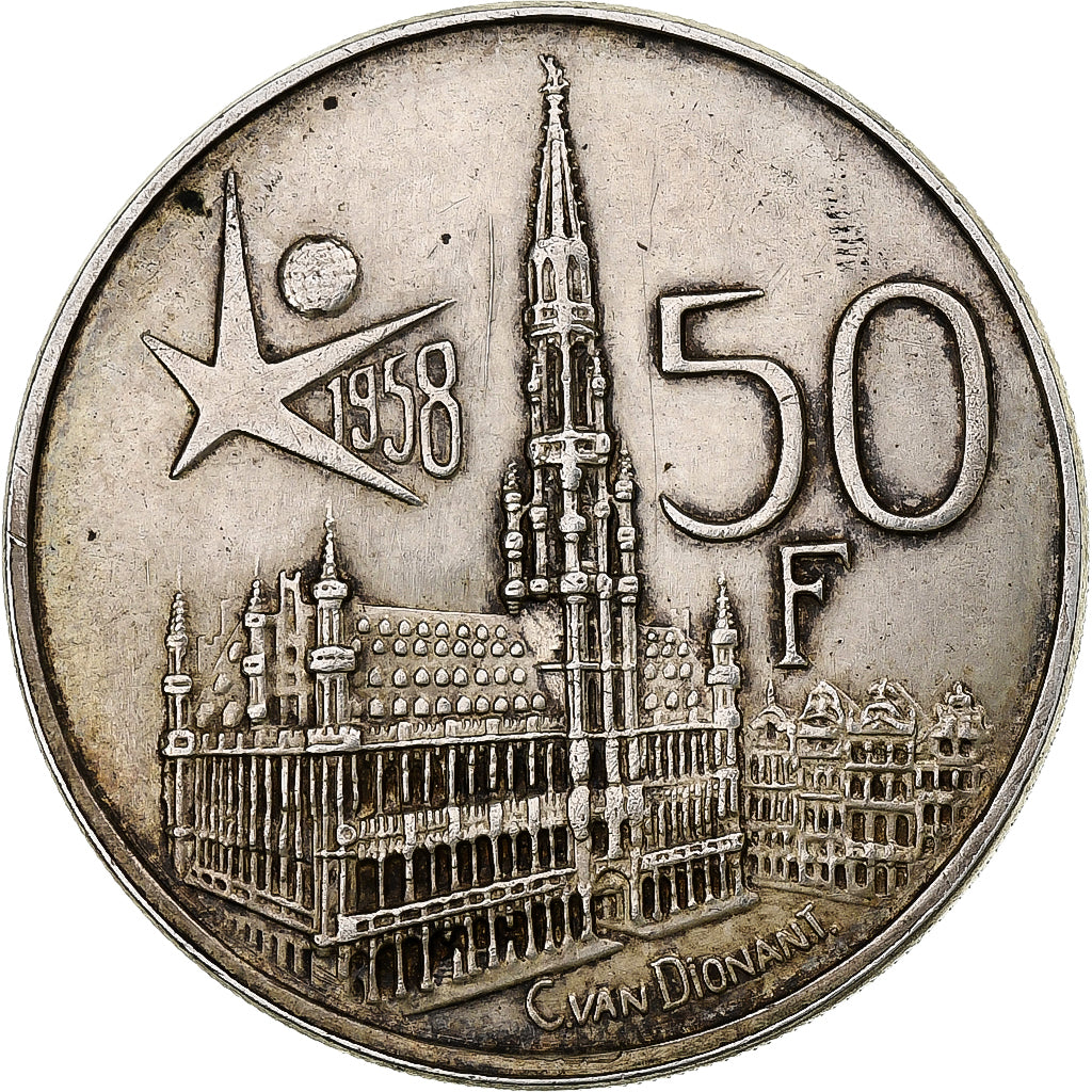 Belgique, Baudouin I, 50 Francs, 50 Frank, 1958, Argent, TTB, KM:150.1