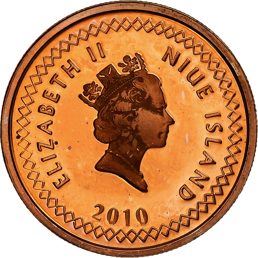 Niue, Elizabeth II, 10 Cents, 2010, Proof, Brass, MS(65-70)