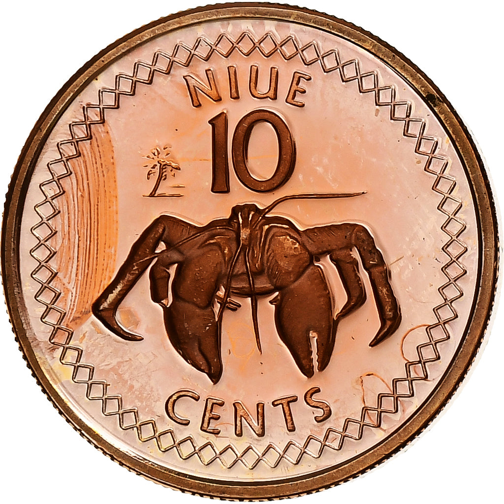 Niue, Elizabeth II, 10 Cents, 2010, Proof, Brass, MS(65-70)