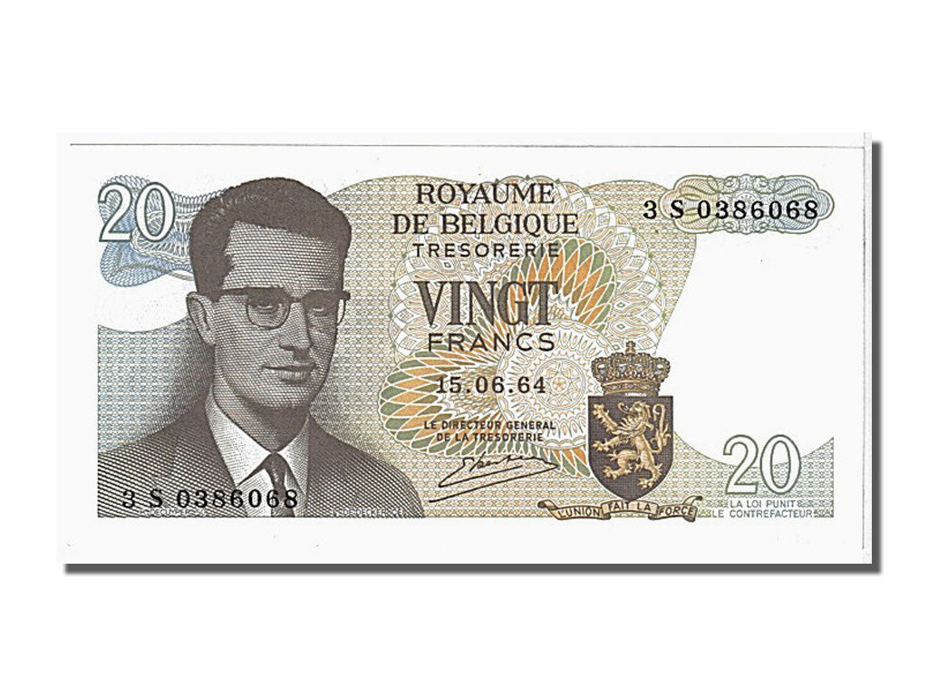 Belgium, 20 Francs, 1964, KM #138, 1964-06-15, UNC(65-70), 0386068