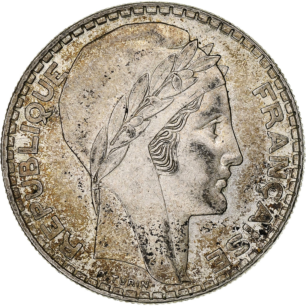 Frankrijk, 20 Francs, Turin, 1934, Paris, Zilver, ZF, Gadoury:852, KM:879