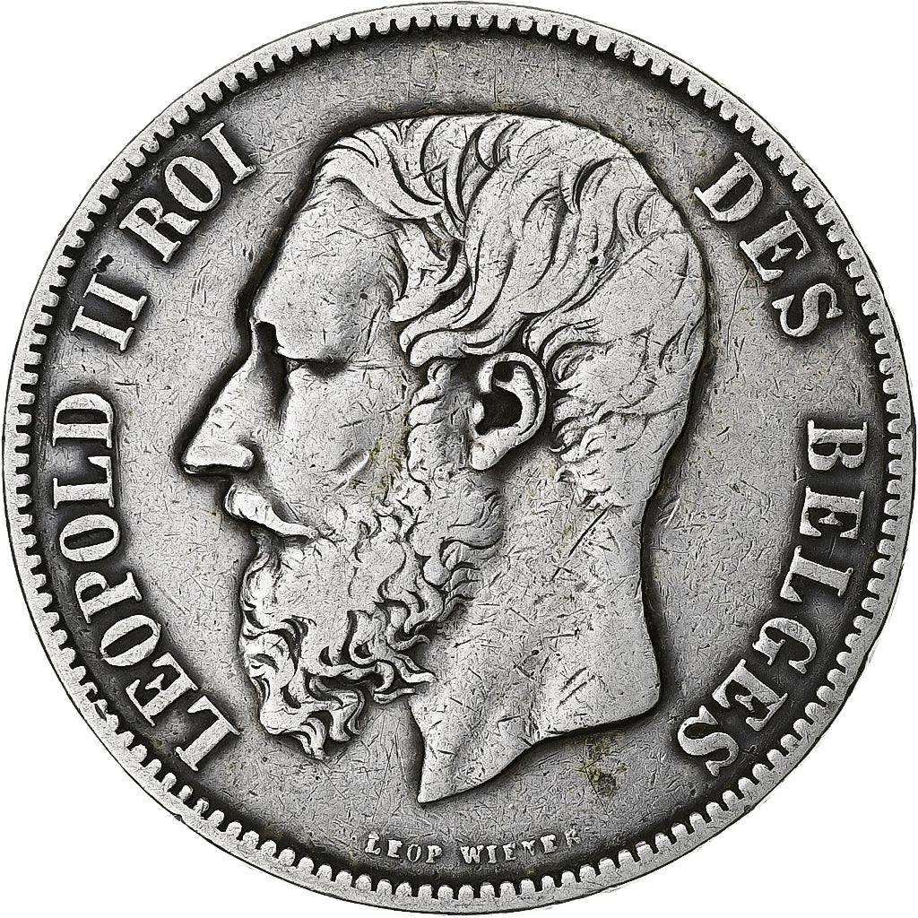 Belgium, Leopold II, 5 Francs, 5 Frank, 1873, Silver, VF(30-35), KM:24