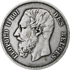 Belgium, Leopold II, 5 Francs, 5 Frank, 1873, Silver, VF(30-35), KM:24