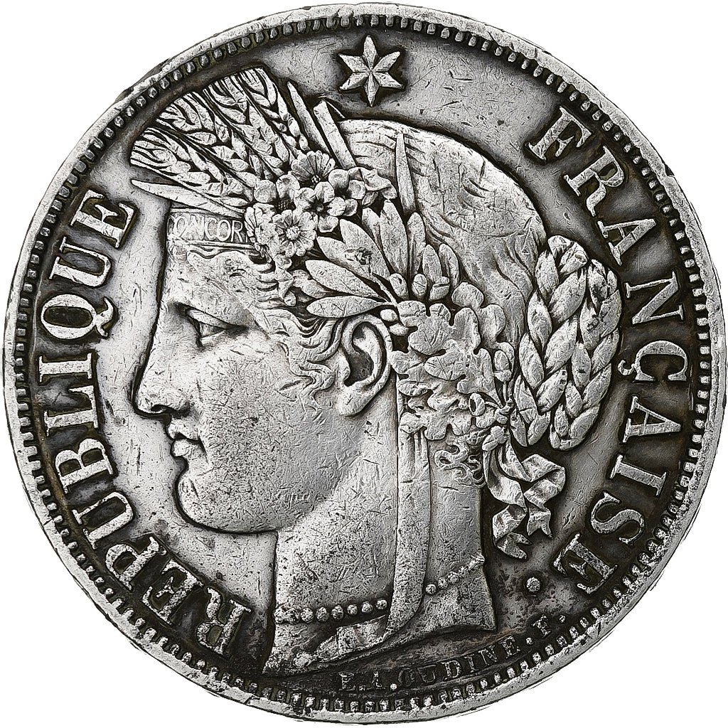 France, 5 Francs, Cérès, 1850, Paris, Silver, EF(40-45), Gadoury:719, KM:761.1