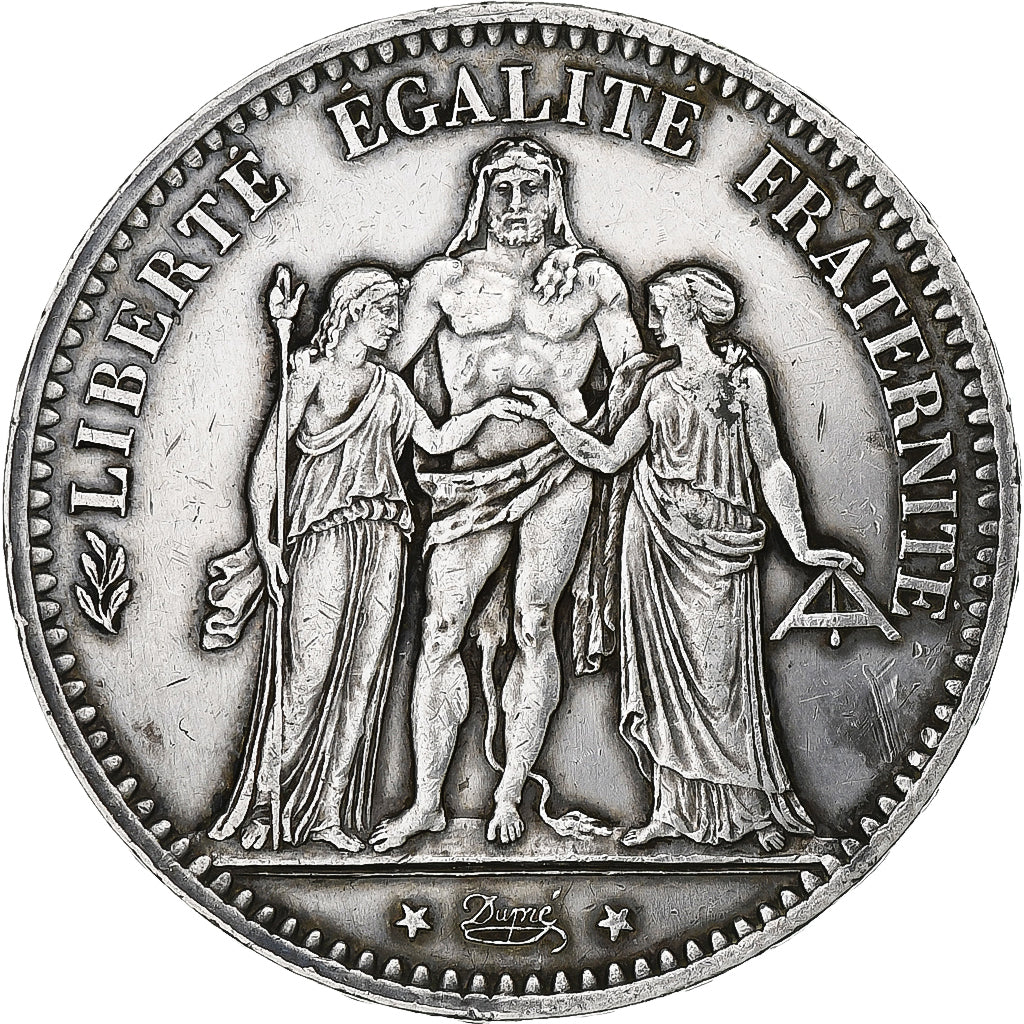 France, 5 Francs, Hercule, 1876, Paris, Silver, AU(50-53), Gadoury:745a