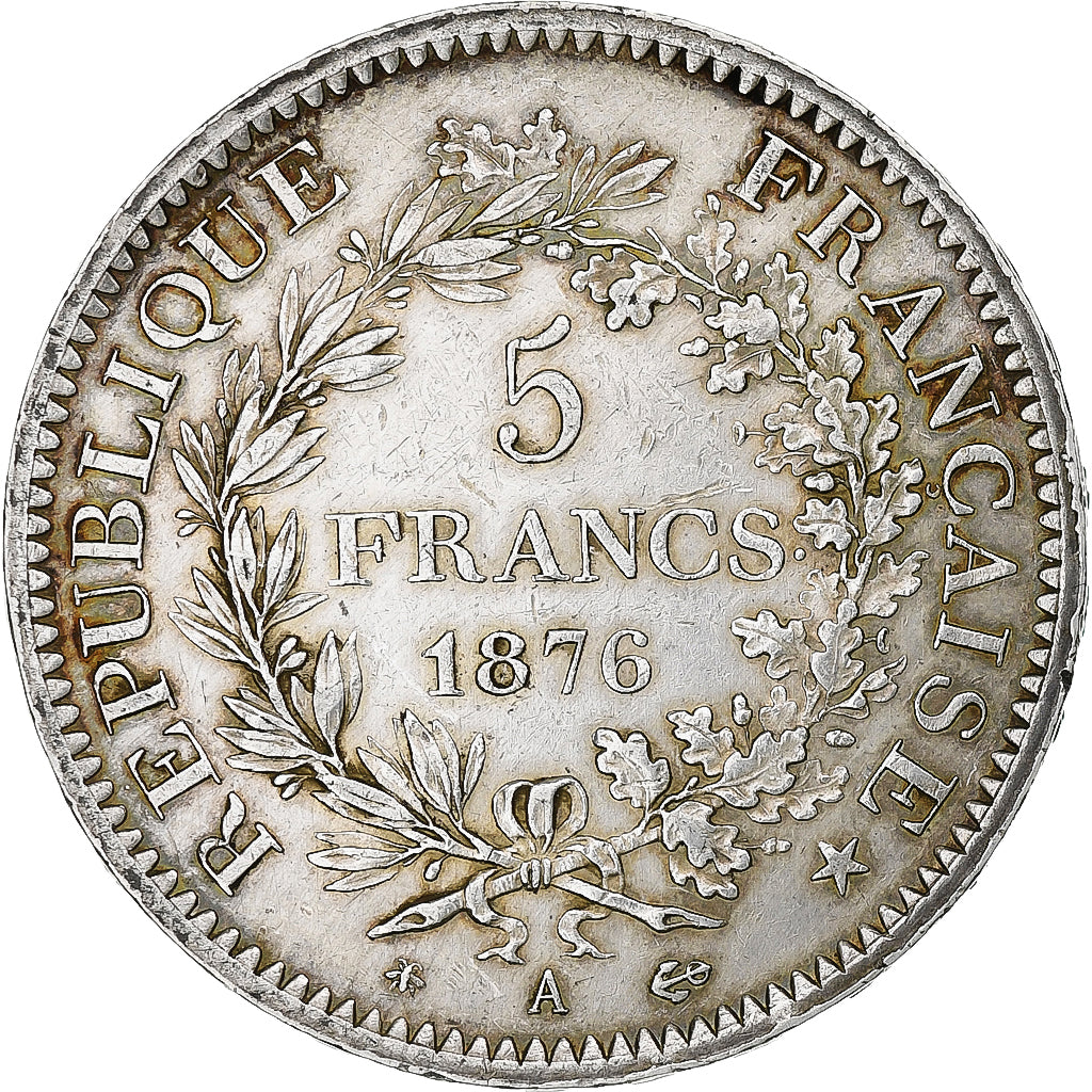 France, 5 Francs, Hercule, 1876, Paris, Silver, AU(50-53), Gadoury:745a