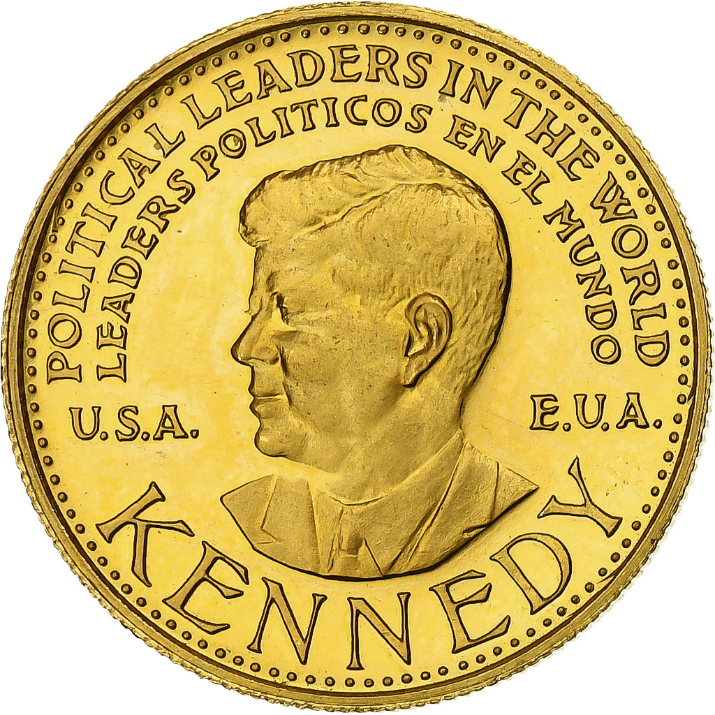 França, medalha, Effigie de J.F. KENNEDY, Monnaie de Paris, Dourado, MS(65-70)