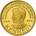 França, medalha, Effigie de J.F. KENNEDY, Monnaie de Paris, Dourado, MS(65-70)