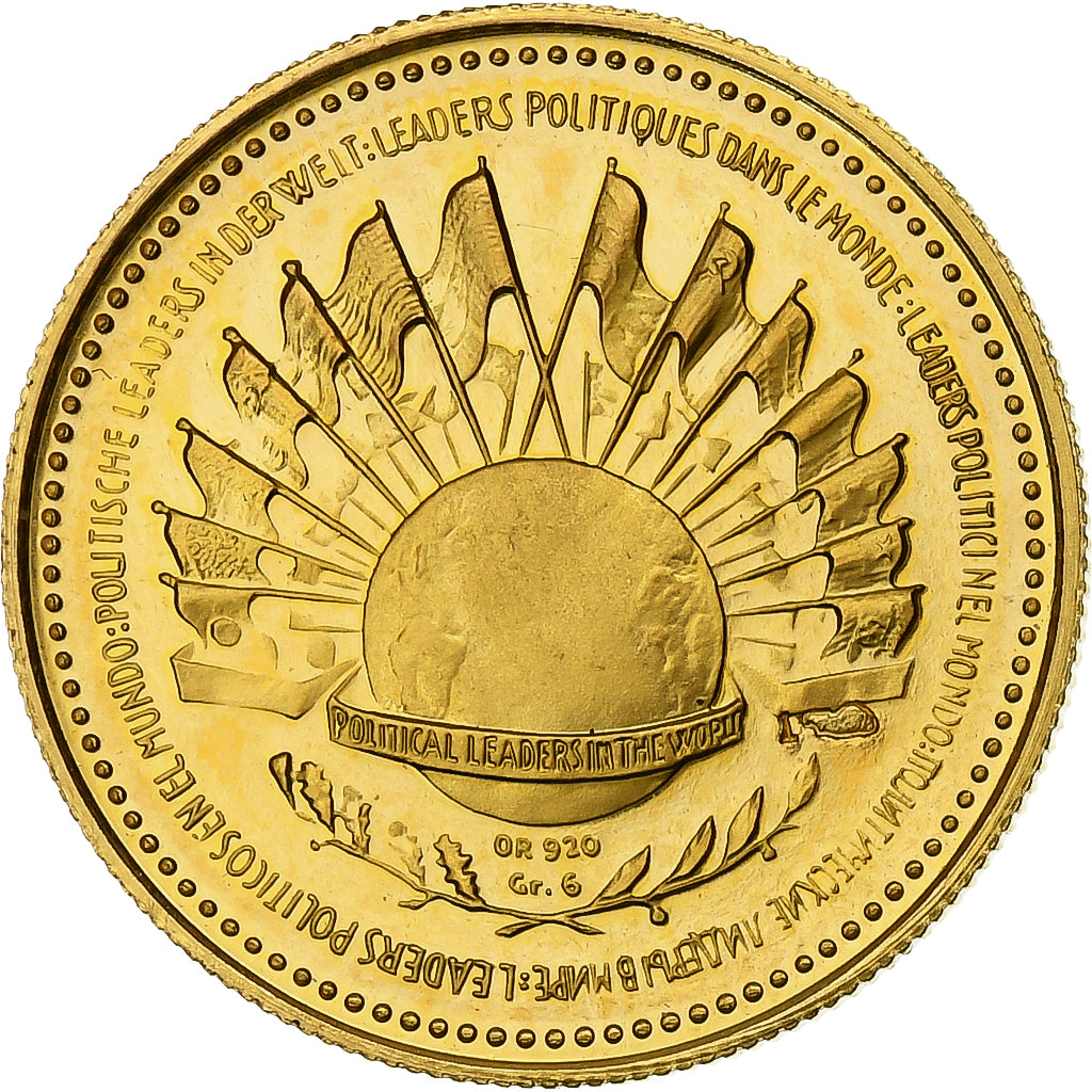França, medalha, Effigie de J.F. KENNEDY, Monnaie de Paris, Dourado, MS(65-70)