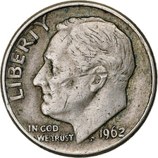 United States, Dime, Roosevelt, 1962, Denver, Silver, EF(40-45), KM:195