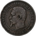 Frankrijk, Napoleon III, 10 Centimes, 1854, Lyon, Bronzen, FR+, Gadoury:248