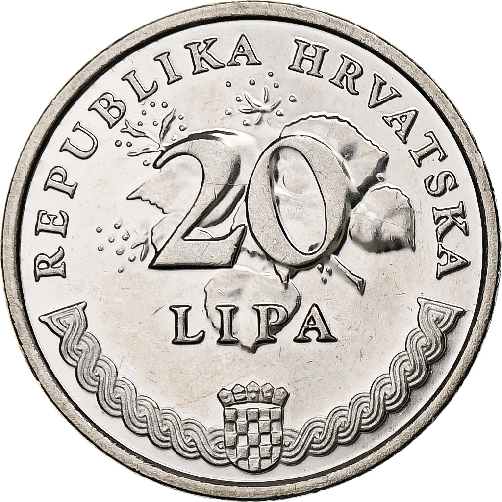 Croatia, 20 Lipa, 2007, Nickel plated steel, MS(65-70), KM:7
