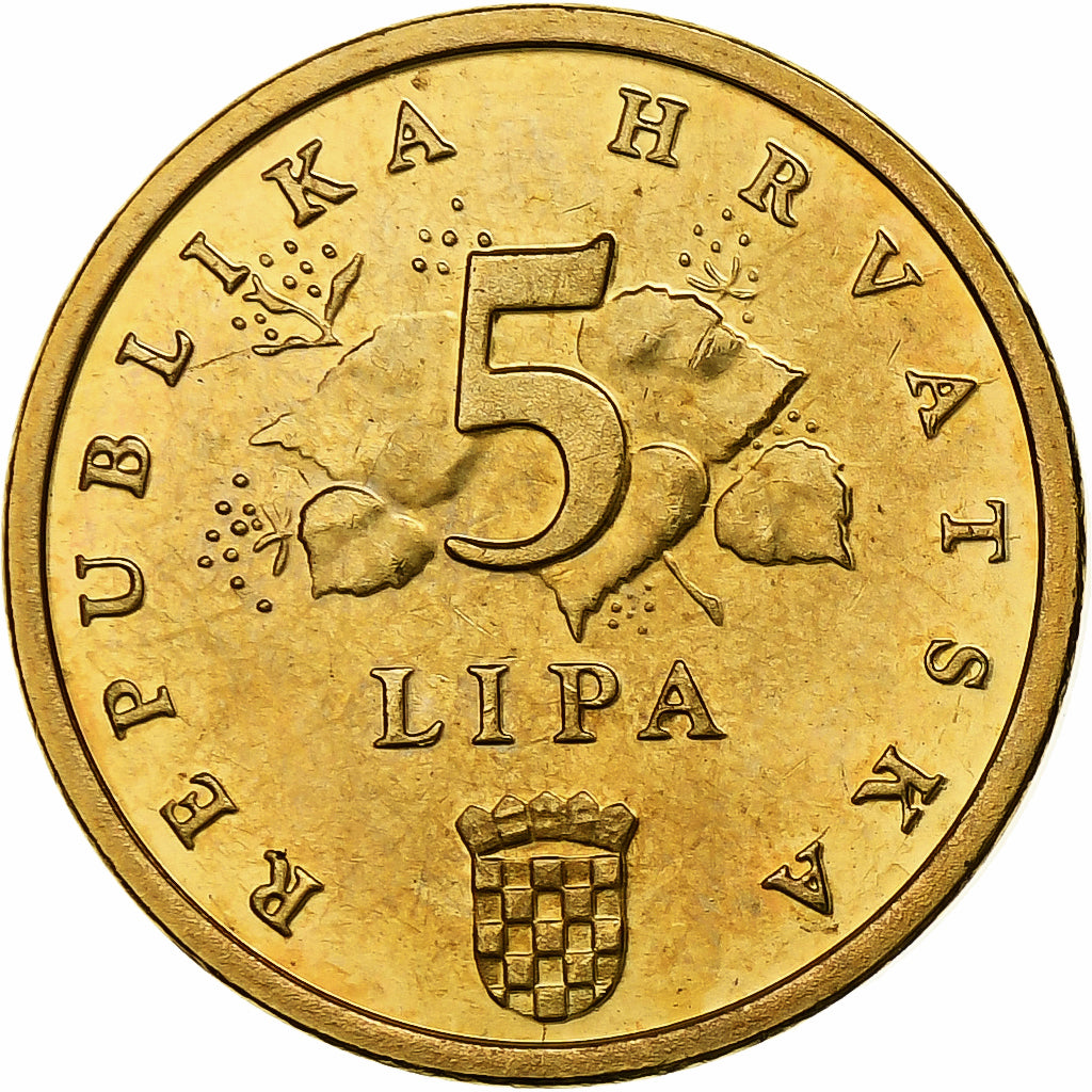 Chorwacja, 5 Lipa, 2009, Mosiądz platerowany stalą, MS(65-70), KM:5