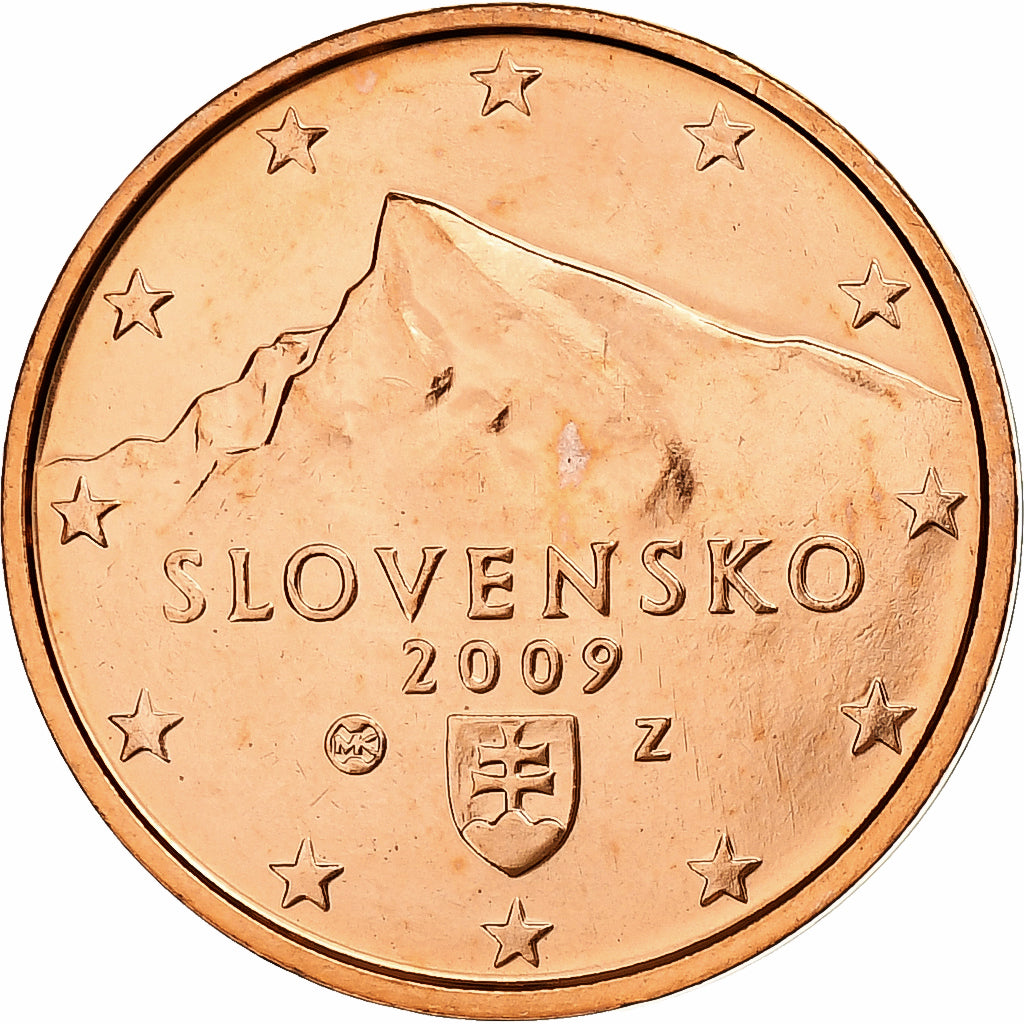 Eslováquia, 2 Euro Cent, 2009, Kremnica, Aço Cromado a Cobre, MS(65-70), KM:96