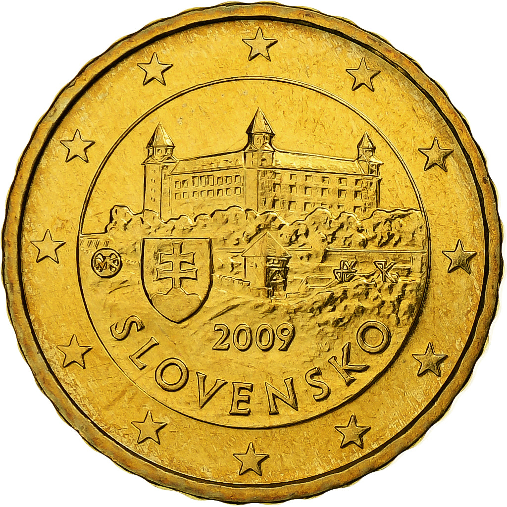 Slovakia, 10 Euro Cent, 2009, Kremnica, Brass, MS(65-70), KM:98