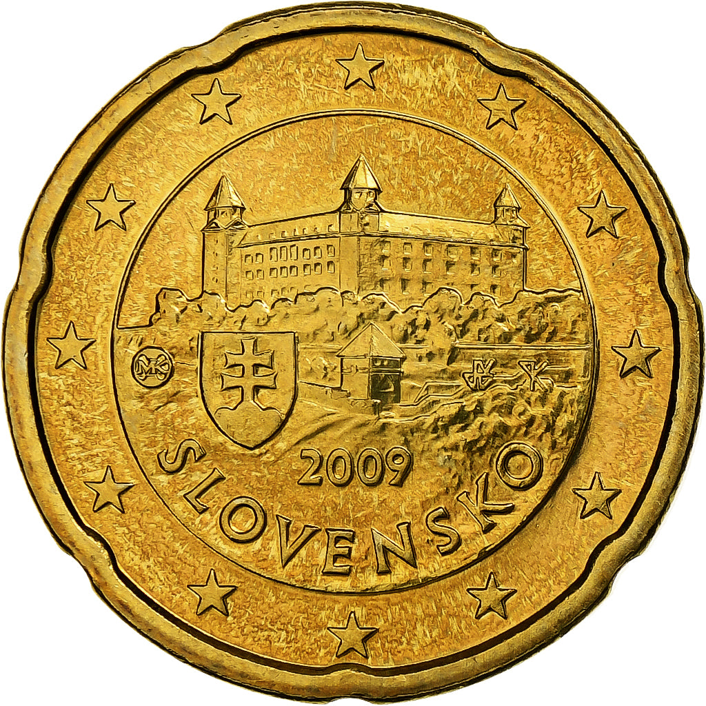 Slowakije, 20 Euro Cent, 2009, Kremnica, Tin, FDC, KM:99