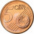 Grecia, 5 Euro Cent, 2008, Athens, Cobre chapado en acero, FDC, KM:183