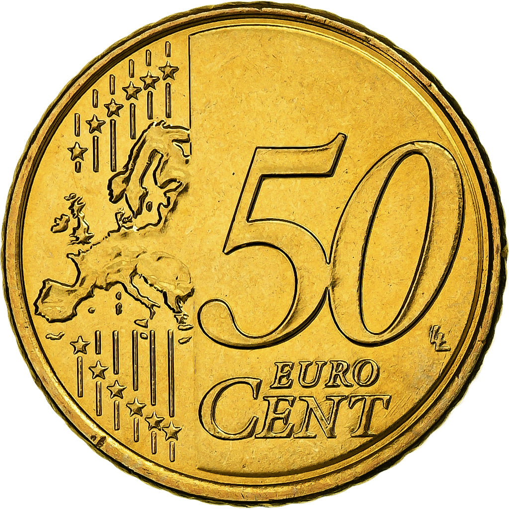 Greece, 50 Euro Cent, 2008, Athens, Brass, MS(65-70), KM:213