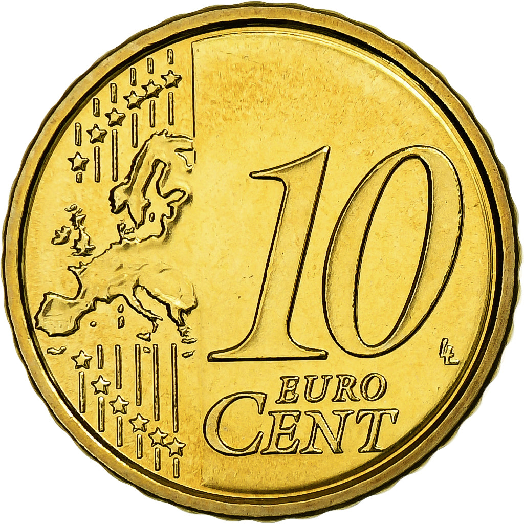San Marino, 10 Euro Cent, 2008, Rome, Brass, MS(65-70), KM:482