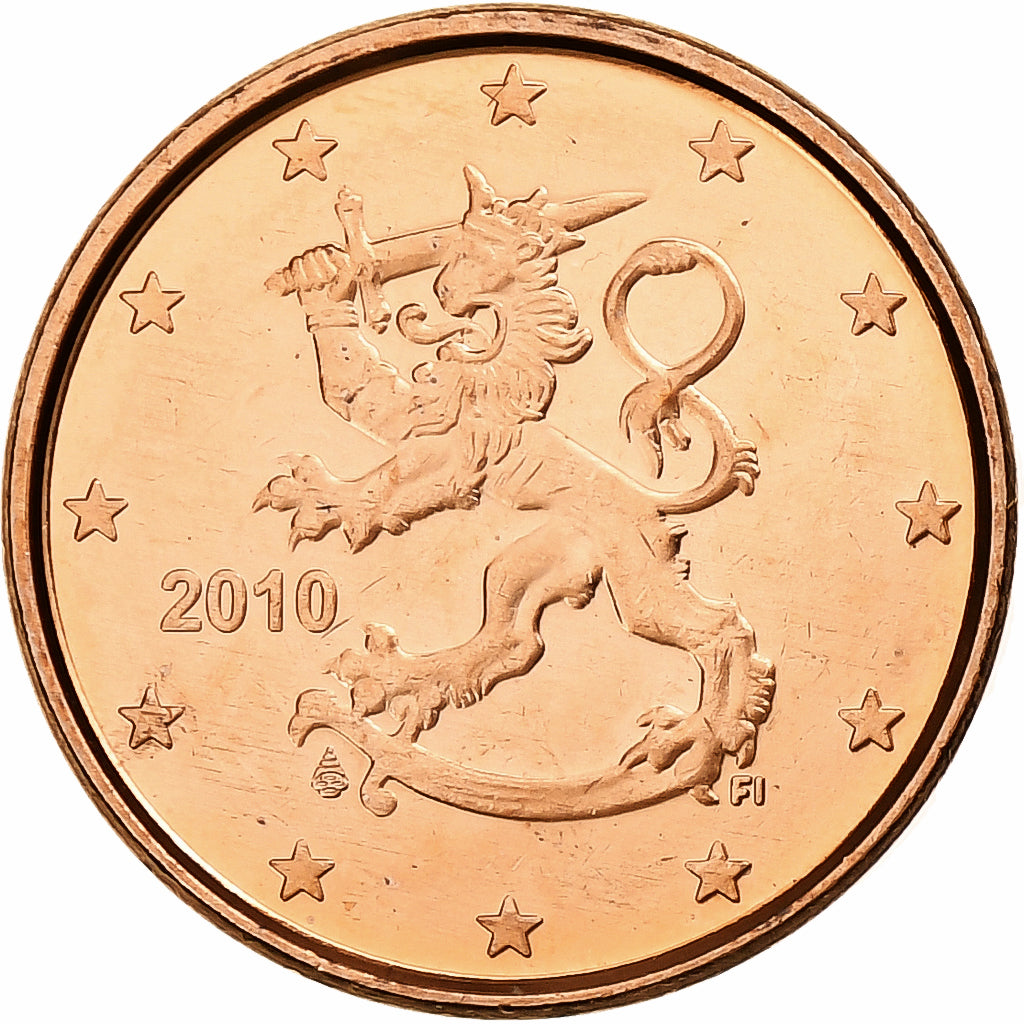 Finlandia, Euro Cent, 2010, Vantaa, Miedź platerowana stalą, MS(65-70), KM:98
