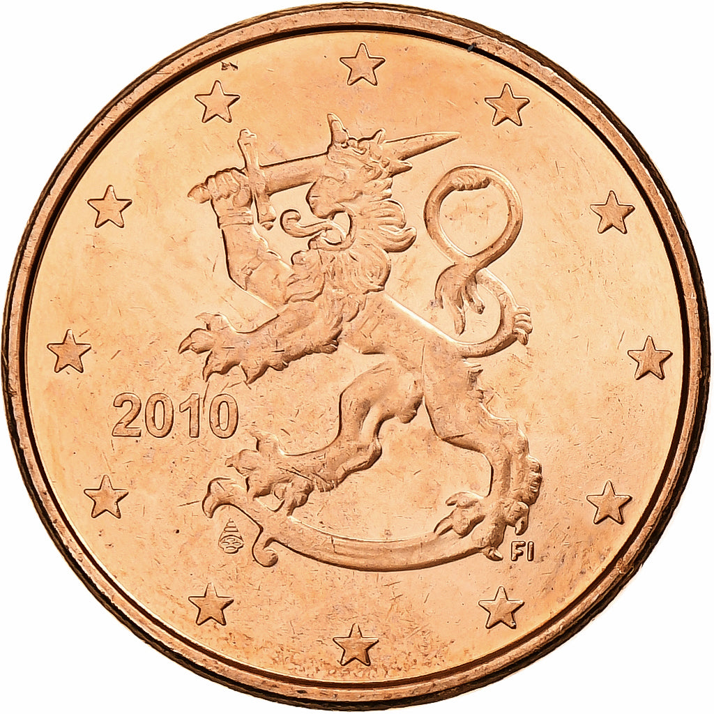 Finlandia, 5 Euro Cent, 2010, Vantaa, Miedź platerowana stalą, MS(65-70)
