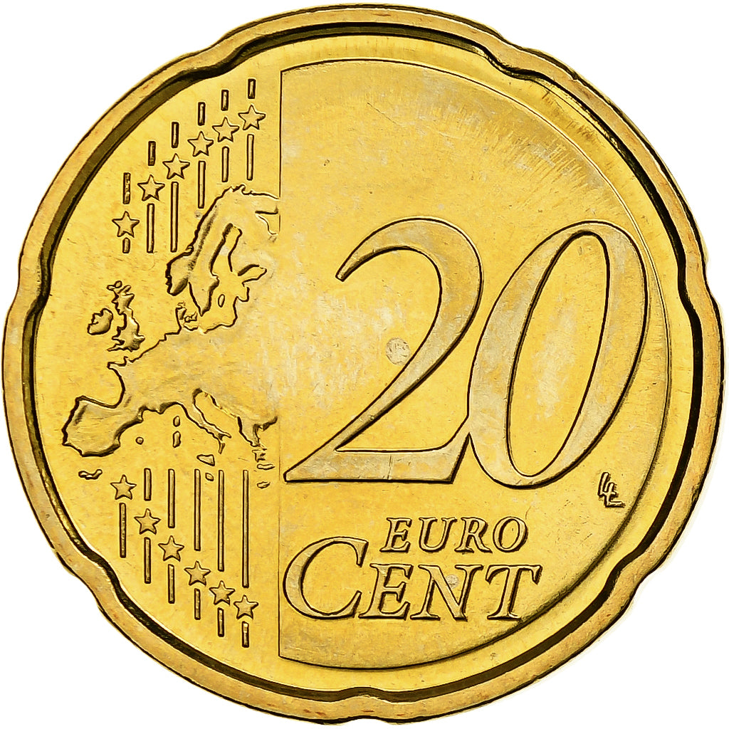 Finlandia, 20 Euro Cent, 2010, Vantaa, Mosiądz, MS(65-70), KM:127