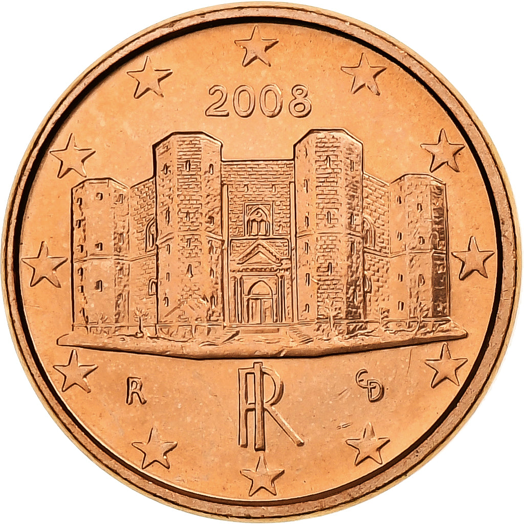 Italia, Euro Cent, 2008, Rome, Acciaio placcato rame, FDC, KM:210