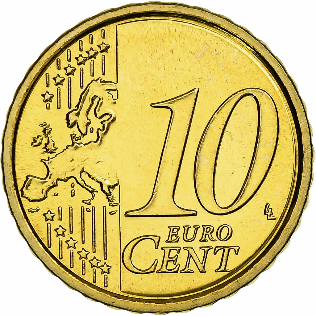 Itália, 10 Euro Cent, 2008, Rome, Latão, MS(65-70), KM:247