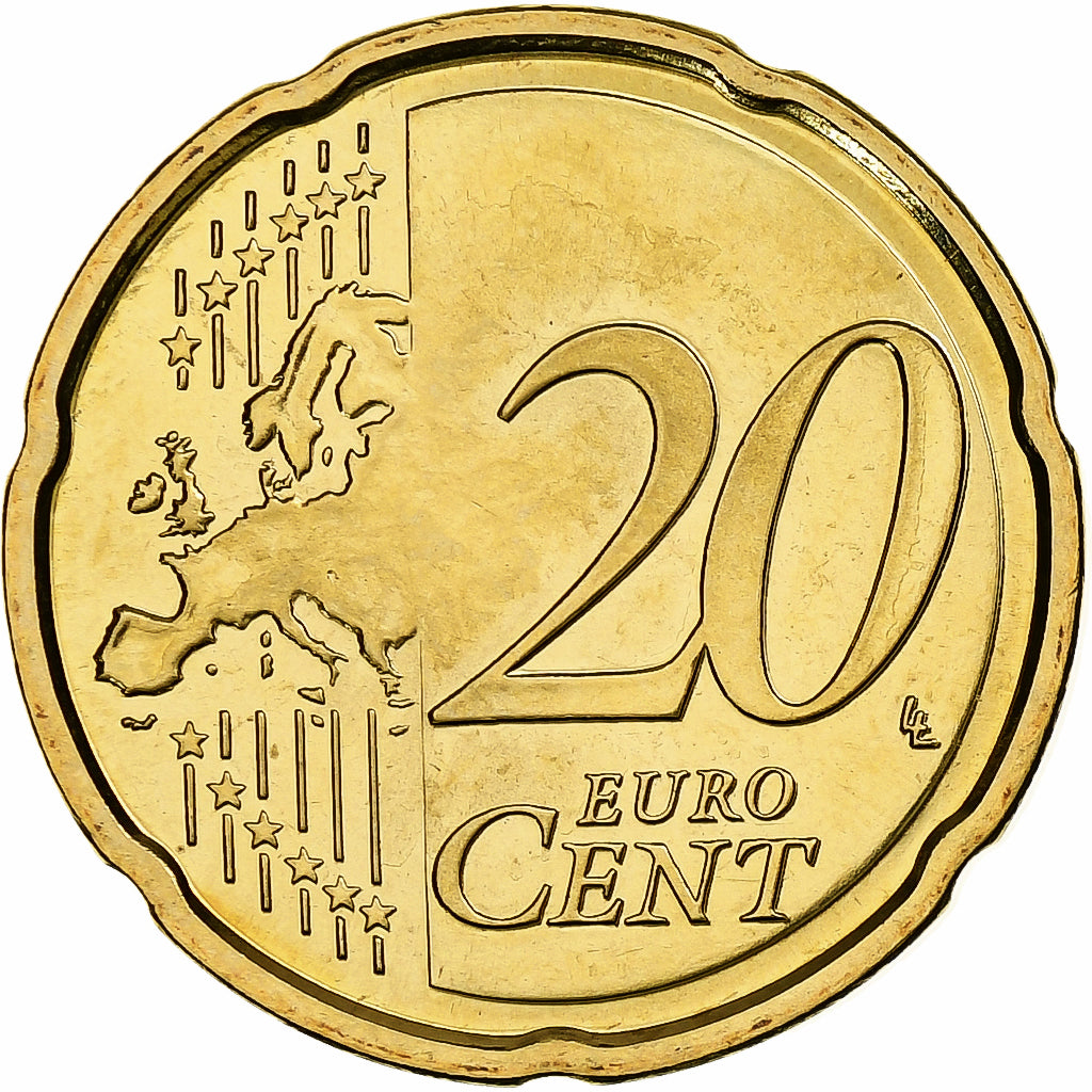 Cypr, 20 Euro Cent, 2009, Mosiądz, MS(65-70), KM:82