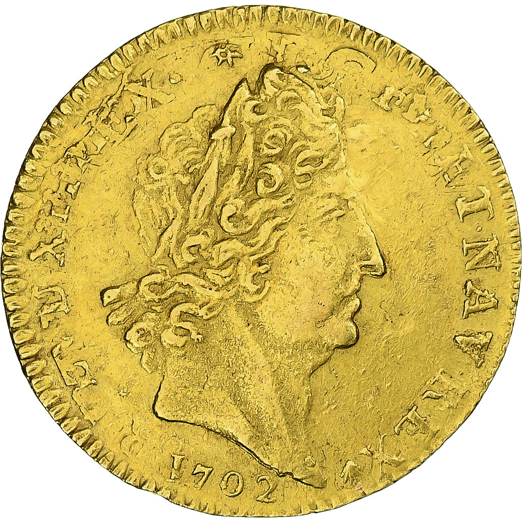 Francia, Louis XIV, Louis d'Or, Louis d'or aux 8 L et aux insignes, 1702, Paris